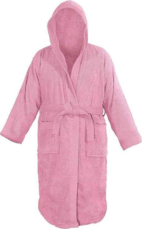 Mens Womens Hooded Bathrobe 100% Soft Cotton Terry Towelling Dressing Gown House Coat