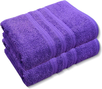 Pack of 2 Extra Large Jumbo Bath Sheets - Beach Towels 100% Cotton  Huge Size (85 x 200 cm)