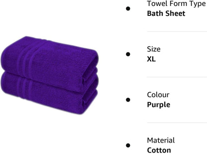 Pack of 2 Extra Large Jumbo Bath Sheets - Beach Towels 100% Cotton  Huge Size (85 x 200 cm)