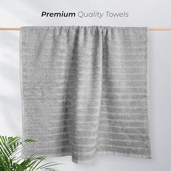 Pack of 2 Jumbo Ribbed Bath Sheet Bathroom Large Bath Towel Highly Absorbent Quick Dry Super Soft 100% Cotton Extra Large Bath Sheets