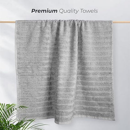 Pack of 2 Jumbo Ribbed Bath Sheet Bathroom Large Bath Towel Highly Absorbent Quick Dry Super Soft 100% Cotton Extra Large Bath Sheets