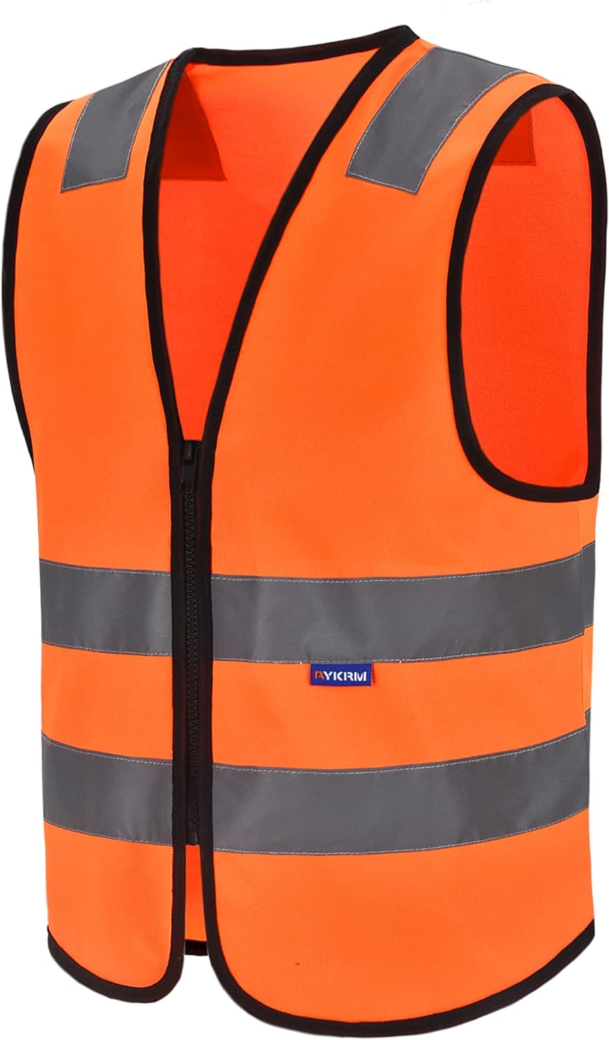 Zipped High Visibility Hi Viz Vest Waistcoat high vis Safety hi vis vest For Men's and Women's Lightweight and Comfortable Safety Vests, Standard Size Reflective Safety Vest(XXS-XXL)