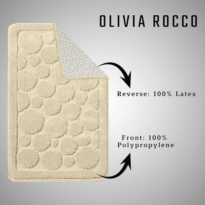 Cali Bubbles 2 Piece Bath Mat & Pedestal Set Non Slip Soft Absorbent Toilet Bathroom Mats Sets