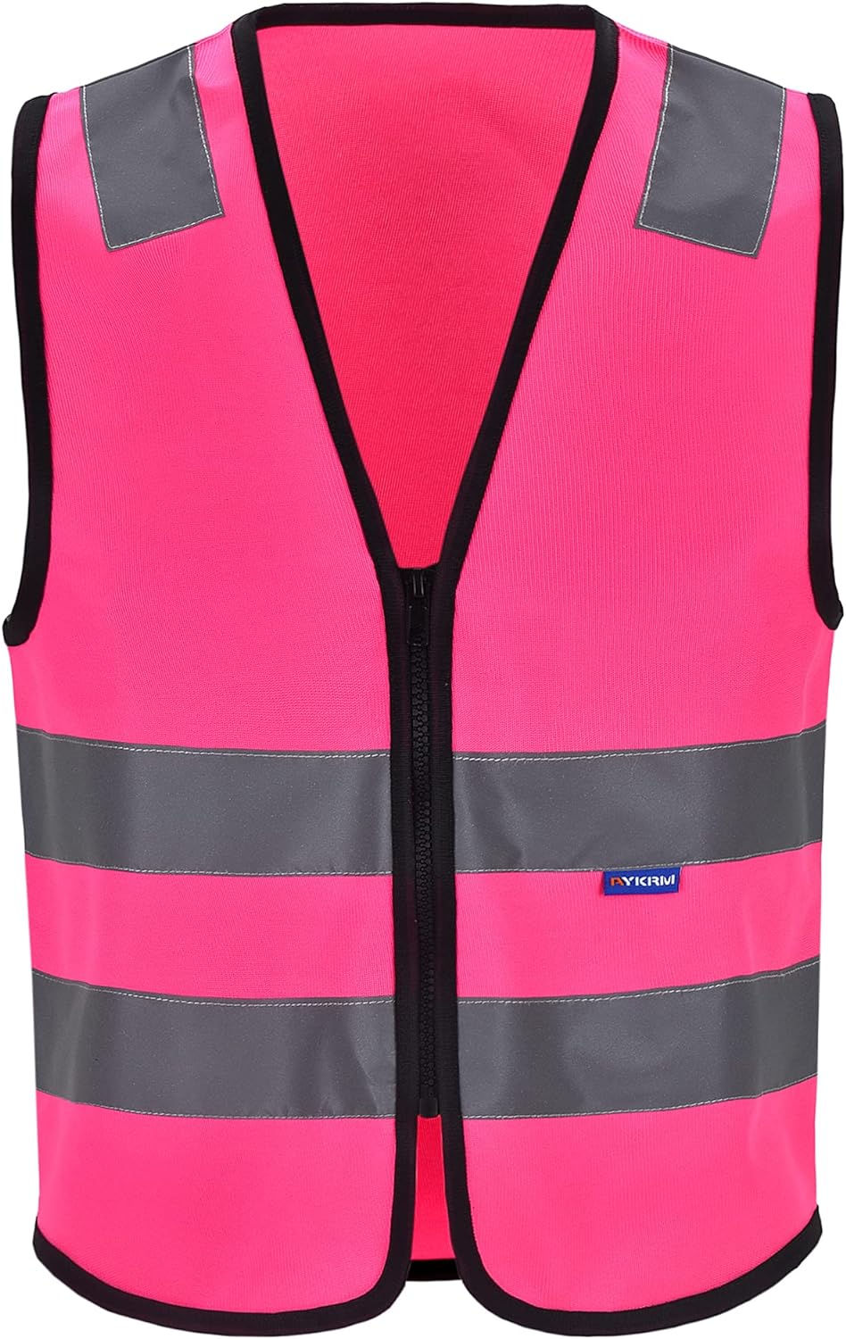 Zipped High Visibility Hi Viz Vest Waistcoat high vis Safety hi vis vest For Men's and Women's Lightweight and Comfortable Safety Vests, Standard Size Reflective Safety Vest(XXS-XXL)