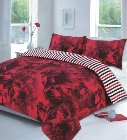 Rose Pattern Floral Luxurious Modern Style Duvet Cover Sets Reversible Bedding Sets