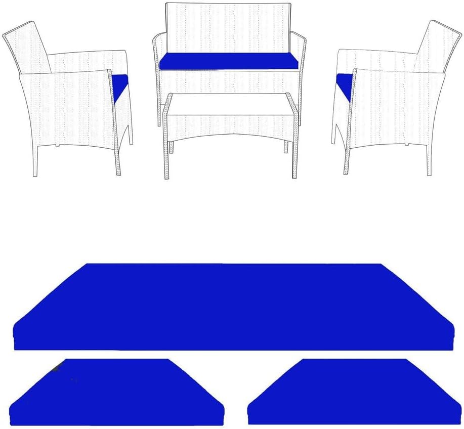 Waterproof Replacement Cushion Set for Rattan Chairs 3pc with Zipper Cover Durable, Easy Clean Seat Pads for Indoor/Outdoor Garden, Patio, Dining Room, Office Chairs & Sofas Water Repellent Polyester, Comfy Seat Pads, Replacement Bundle, Removable Cover