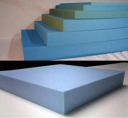 Blue High Density Firm Upholstery Foam Cut to Size Replacement Cushion Pad