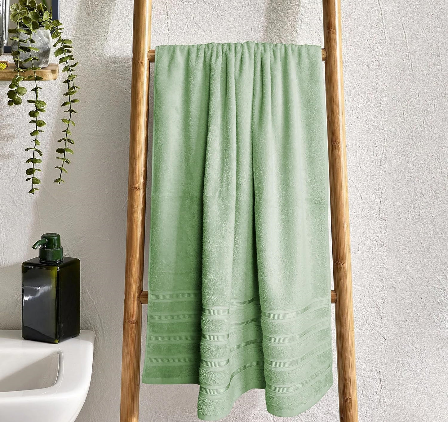 Ritz Collection 2 Pack Jumbo Bath Sheet Viscose Stripe Towels Range Highly Absorbent and Super Soft Extra Large Bathsheets Towel Sets