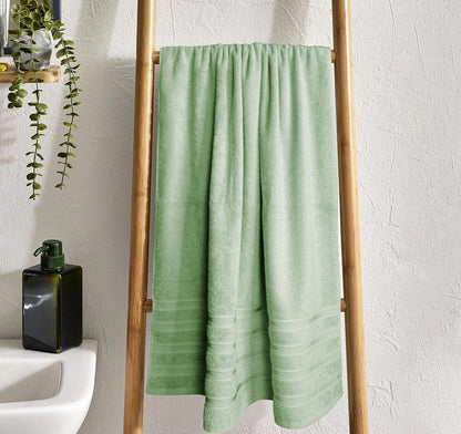 Ritz Collection 2 Pack Jumbo Bath Sheet Viscose Stripe Towels Range Highly Absorbent and Super Soft Extra Large Bathsheets Towel Sets