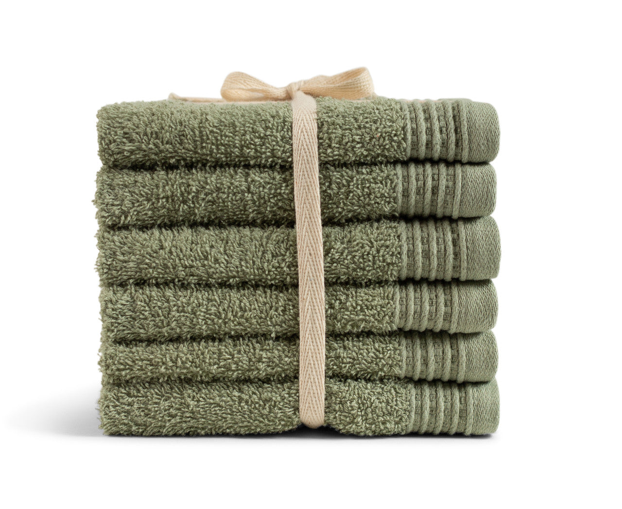 Sage Green 100% Pure Organic Cotton Face Cloth folded 630 GSM