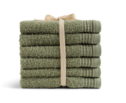 Sage Green 100% Pure Organic Cotton Face Cloth folded 630 GSM