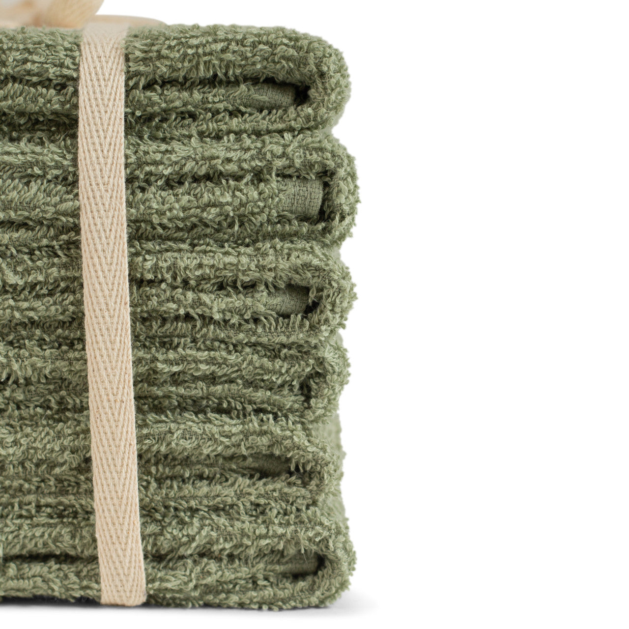 Sage Green 100% Pure Organic Cotton Face Cloth detail 630 GSM