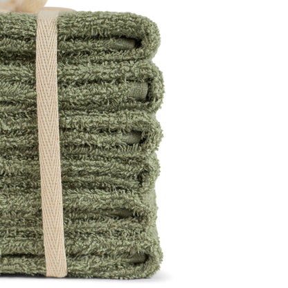 Sage Green 100% Pure Organic Cotton Face Cloth detail 630 GSM
