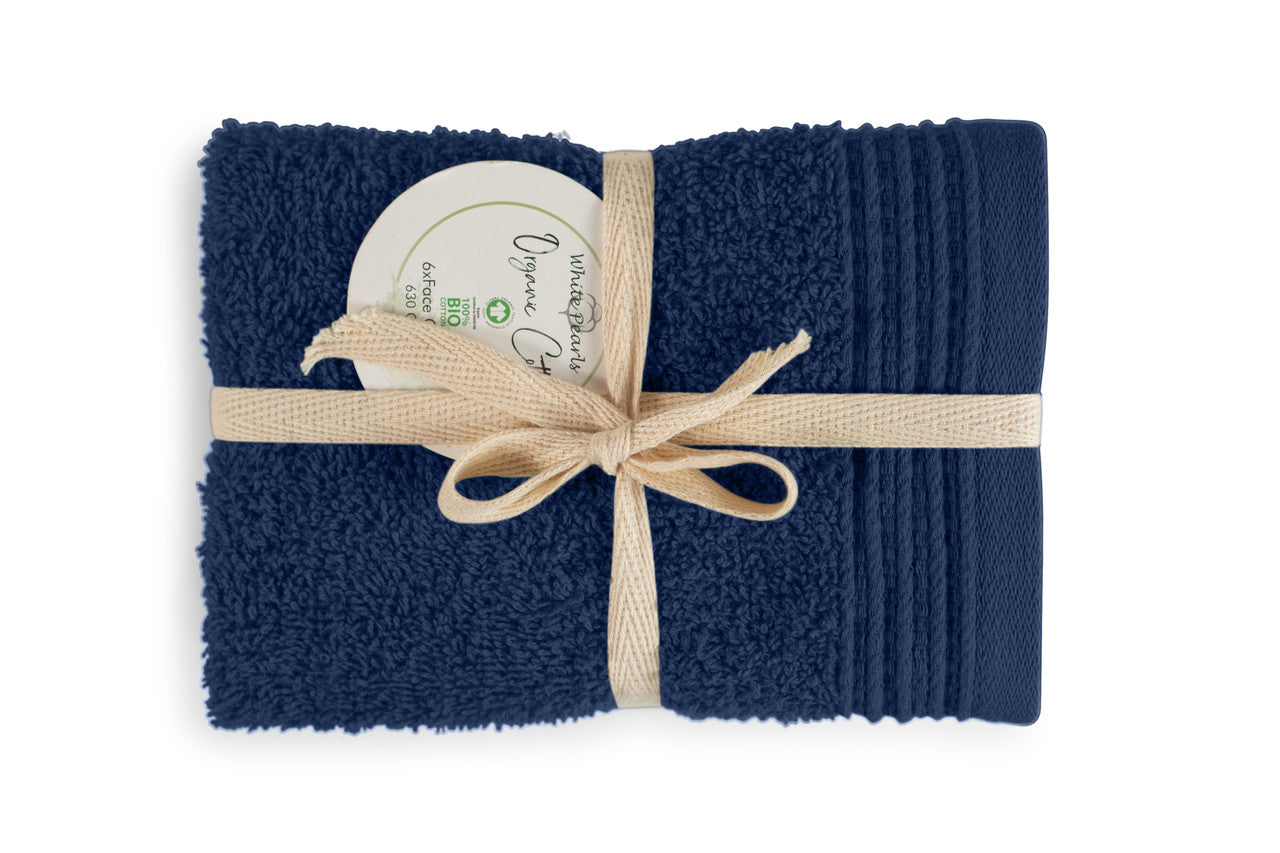 Blue Lagoon 100% Pure Organic Cotton Face Cloth GOTS certified 630 GSM