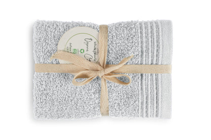 White 100% Pure Organic Cotton Face Cloth GOTS certified 630 GSM