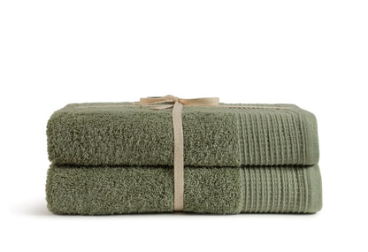 Sage Green 100% Pure Organic Cotton Bath Sheet gift ribboned 630 GSM