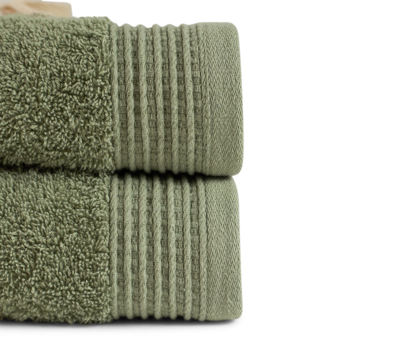 Sage Green 100% Pure Organic Cotton Hand Towel styled bathroom 630 GSM
