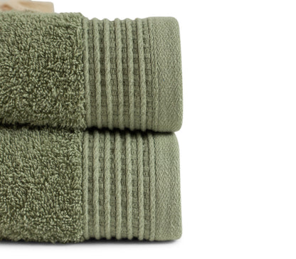 Sage Green 100% Pure Organic Cotton Hand Towel styled bathroom 630 GSM