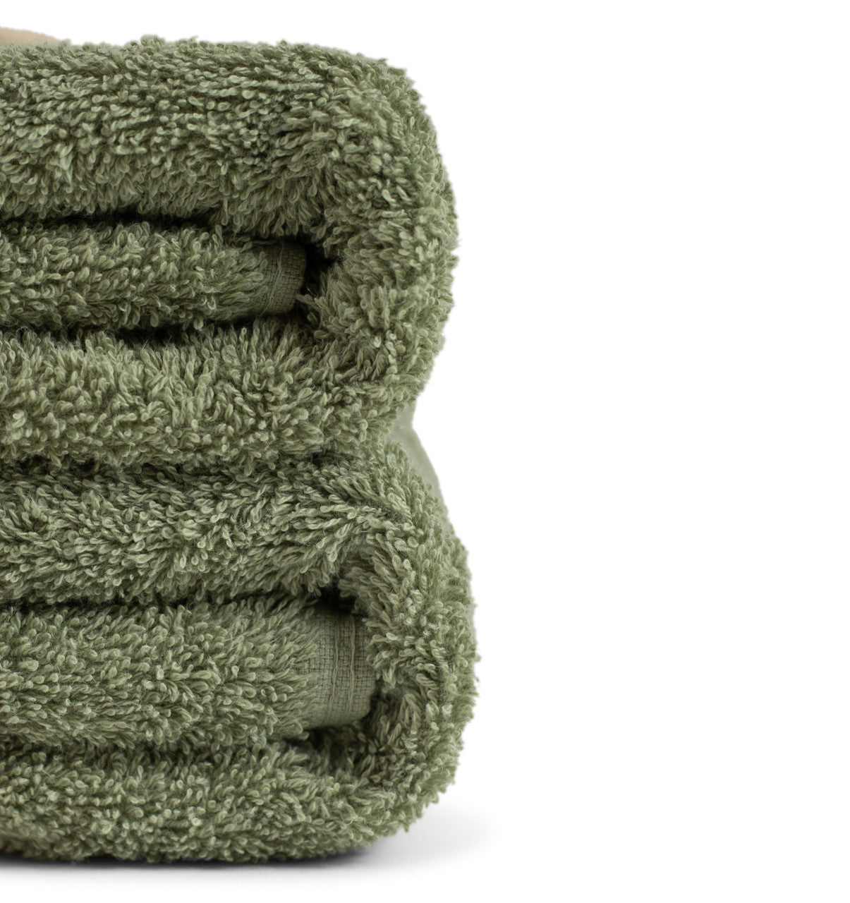 Sage Green 100% Pure Organic Cotton Hand Towel folded 630 GSM