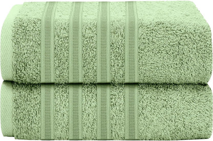 Ritz Collection 2 Pack Jumbo Bath Sheet Viscose Stripe Towels Range Highly Absorbent and Super Soft Extra Large Bathsheets Towel Sets