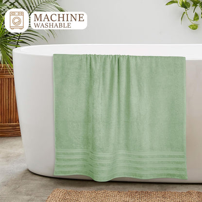 Ritz Collection 2 Pack Jumbo Bath Sheet Viscose Stripe Towels Range Highly Absorbent and Super Soft Extra Large Bathsheets Towel Sets