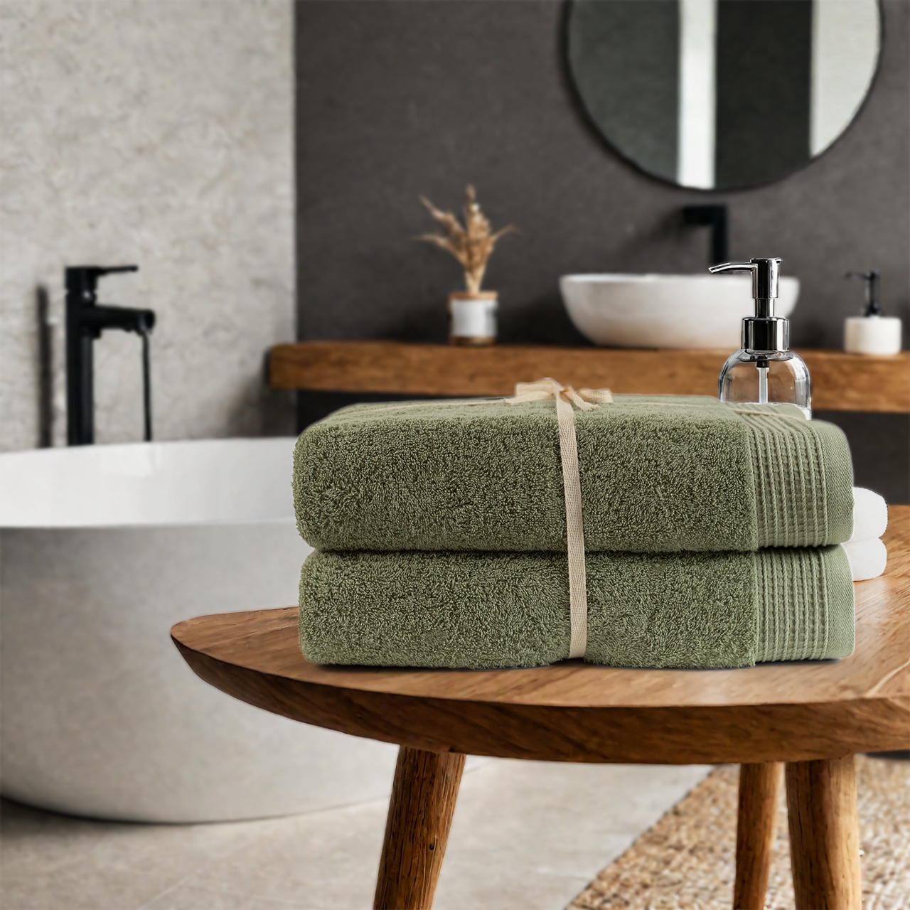100% Pure Organic Cotton Bath Sheet gift ribboned 100x150cm 630 GSM