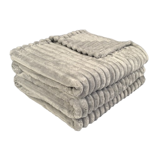 Ribbed Throws Fleece Blanket Chunky Cord Faux Fur Large Size Sofa Bed Corded