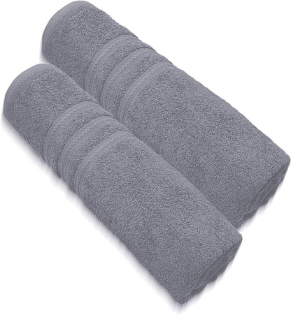 Pack of 2 Extra Large Jumbo Bath Sheets - Beach Towels 100% Cotton  Huge Size (85 x 200 cm)