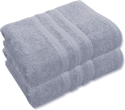 Pack of 2 Extra Large Jumbo Bath Sheets - Beach Towels 100% Cotton  Huge Size (85 x 200 cm)