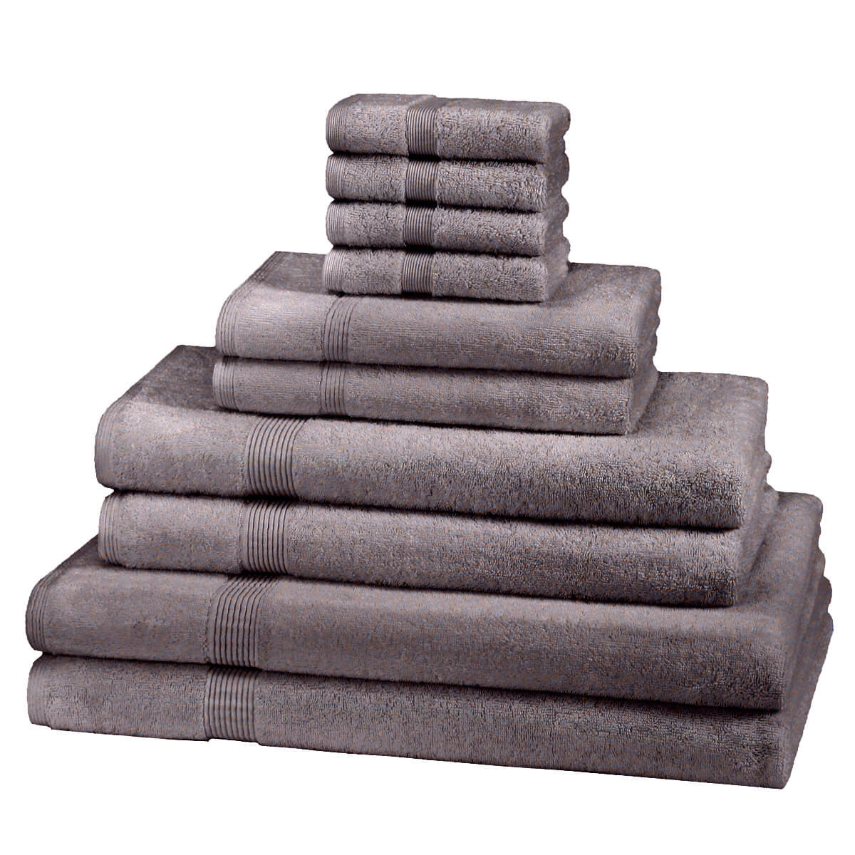 10 Piece 600GSM Cotton Towel Bale Set - Silver