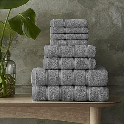 Egyptian Cotton Bath Towels Super Absorbent Quick Dry Extra Soft Hand & Face Towels 8 pcs Bale Set