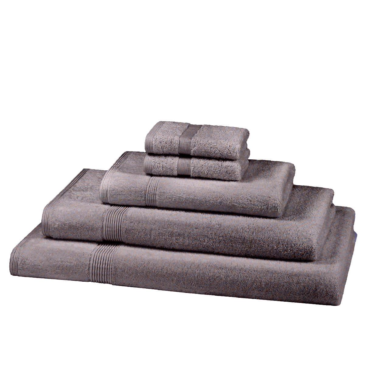 600GSM 4 piece towel bale in Silver — elegant grey luxury cotton bathroom set