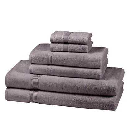 600GSM cotton 6 piece towel bale set in Silver — modern soft grey bathroom towel bundle