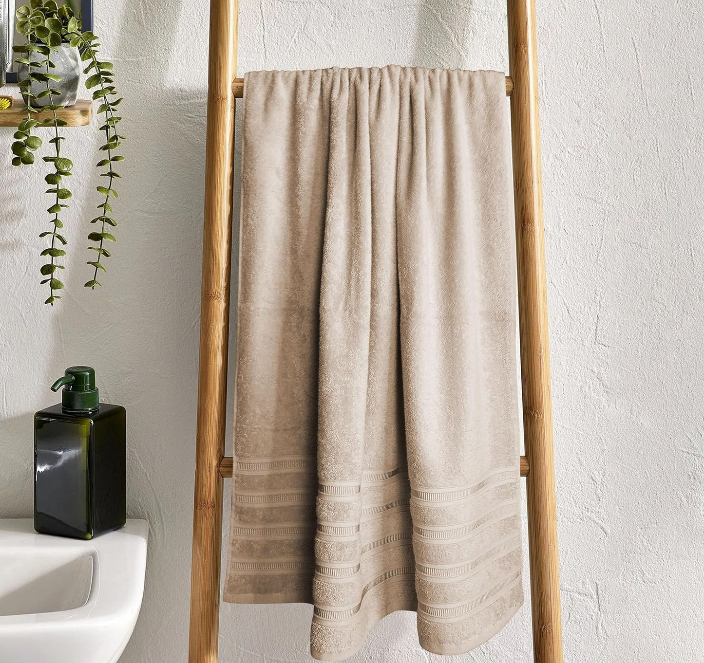 Ritz Collection 2 Pack Jumbo Bath Sheet Viscose Stripe Towels Range Highly Absorbent and Super Soft Extra Large Bathsheets Towel Sets