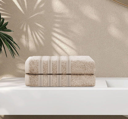 Ritz Collection 2 Pack Jumbo Bath Sheet Viscose Stripe Towels Range Highly Absorbent and Super Soft Extra Large Bathsheets Towel Sets