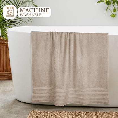 Ritz Collection 2 Pack Jumbo Bath Sheet Viscose Stripe Towels Range Highly Absorbent and Super Soft Extra Large Bathsheets Towel Sets