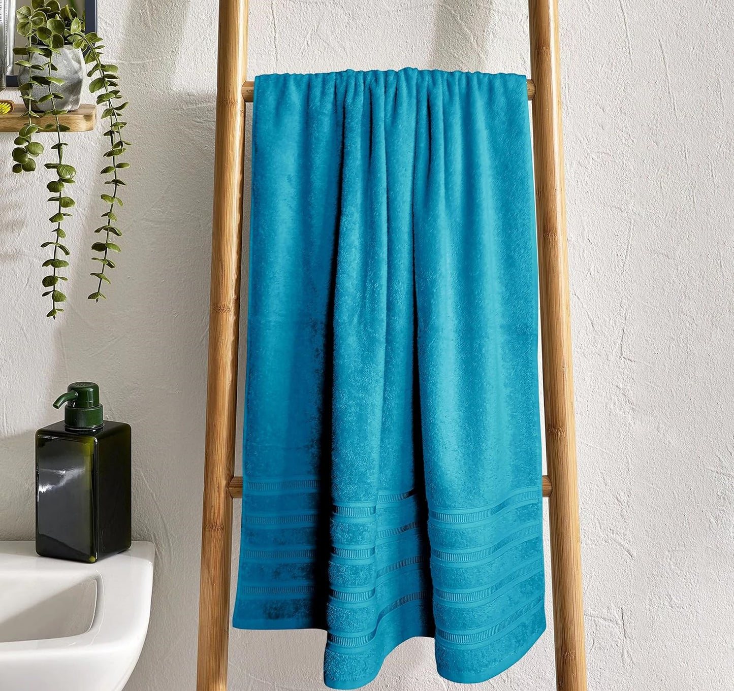 Ritz Collection 2 Pack Jumbo Bath Sheet Viscose Stripe Towels Range Highly Absorbent and Super Soft Extra Large Bathsheets Towel Sets