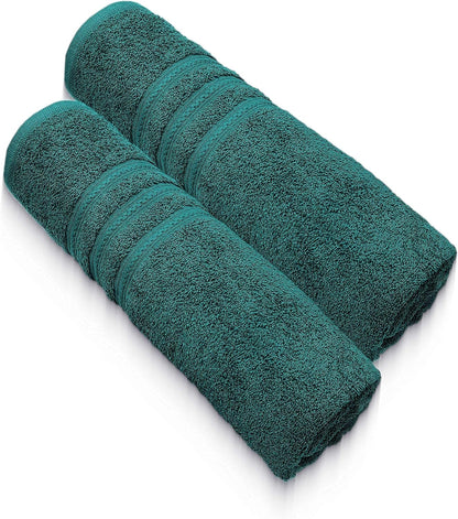 Pack of 2 Extra Large Jumbo Bath Sheets - Beach Towels 100% Cotton  Huge Size (85 x 200 cm)