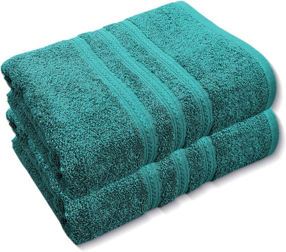 Pack of 2 Extra Large Jumbo Bath Sheets - Beach Towels 100% Cotton  Huge Size (85 x 200 cm)