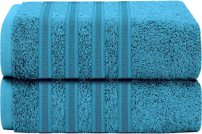 Ritz Collection 2 Pack Jumbo Bath Sheet Viscose Stripe Towels Range Highly Absorbent and Super Soft Extra Large Bathsheets Towel Sets