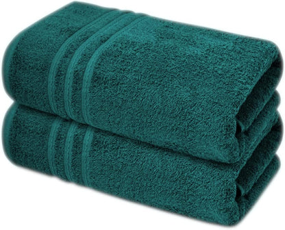 Pack of 2 Extra Large Jumbo Bath Sheets - Beach Towels 100% Cotton  Huge Size (85 x 200 cm)