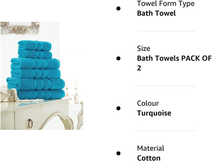 Luxury ZERO TWIST 100% Egyptian Cotton Super Soft 600 GSM Towels Hand Bath Towels Set