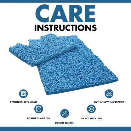 2 Piece Loop Bath Mats for Bathroom - Non Slip Chenille Bath Mat Set Rugs, Extra Soft with Water Absorbent Pedestal Bathmat Shower Toilet Mat