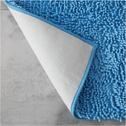 2 Piece Loop Bath Mats for Bathroom - Non Slip Chenille Bath Mat Set Rugs, Extra Soft with Water Absorbent Pedestal Bathmat Shower Toilet Mat