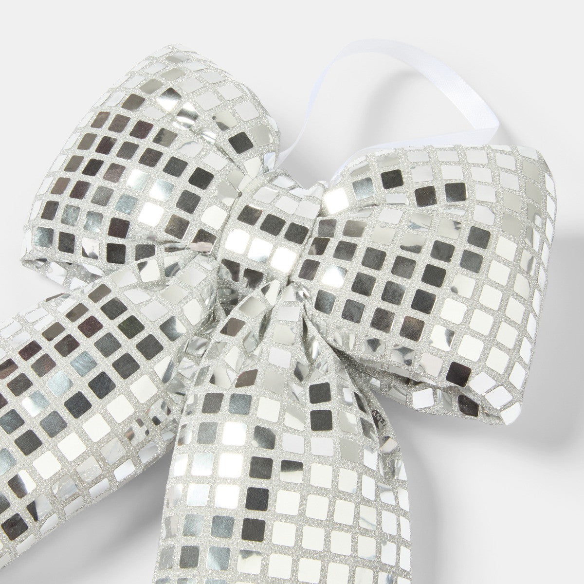 Silver mirrored bow event styling - New Year Christmas