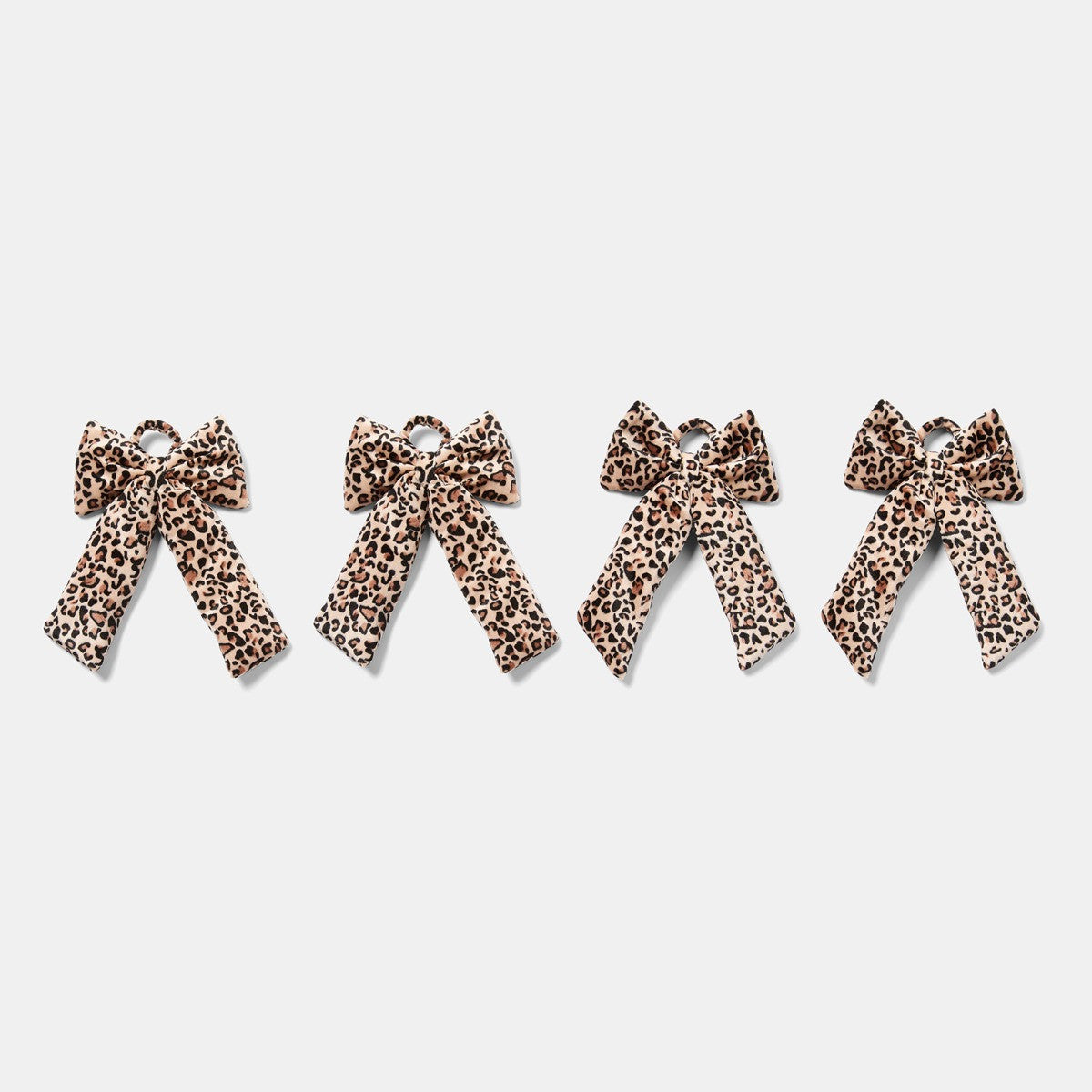 Natural leopard print bow close-up - trend Christmas ornament detail
