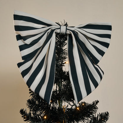 Modern monochrome Christmas tree with topper and matching bows
