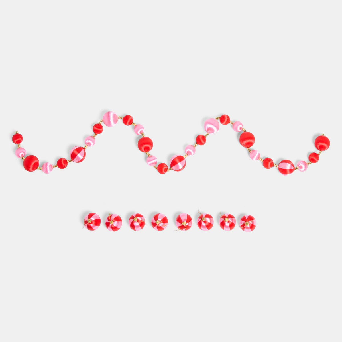 Pink red beaded garland Christmas tree styling - Barbiecore