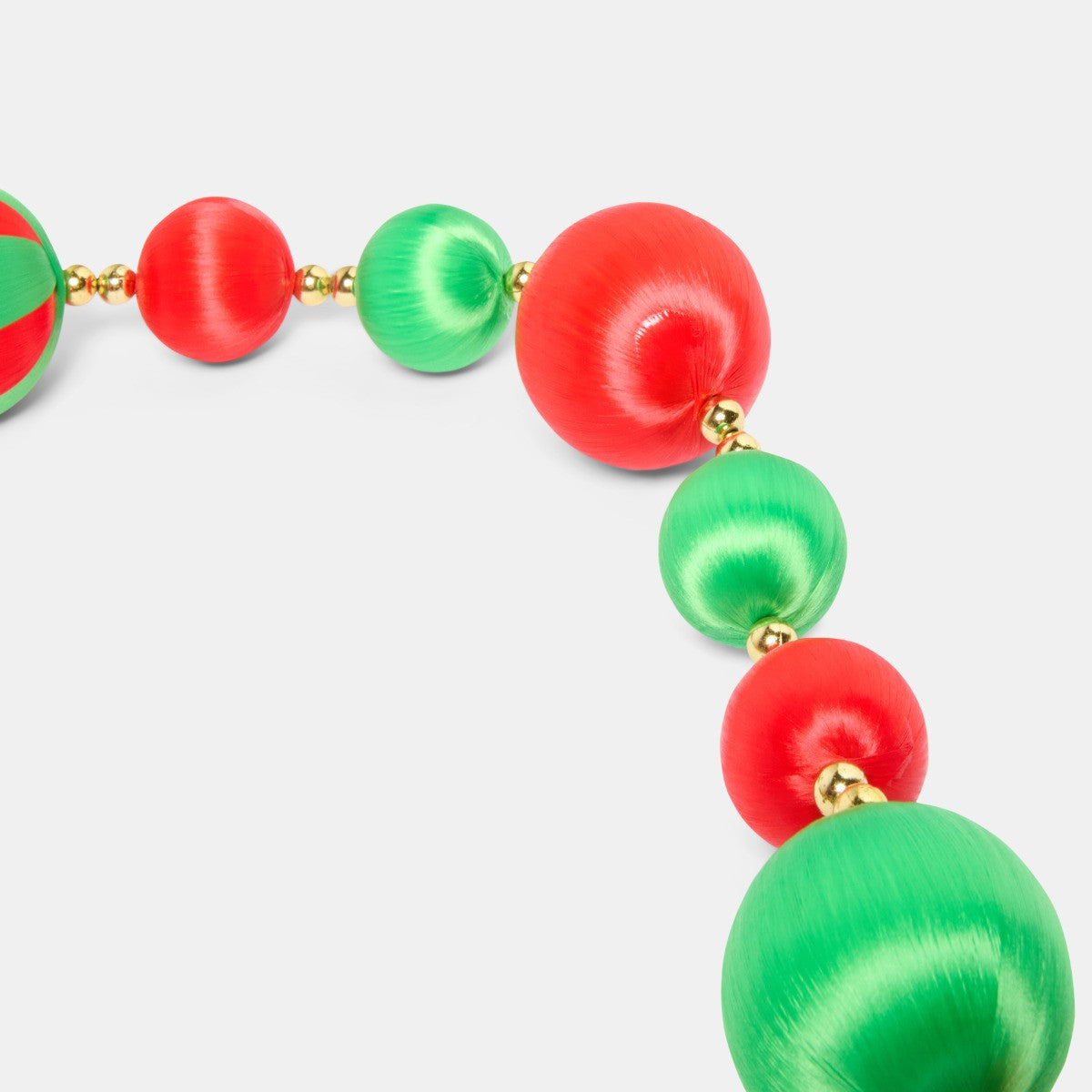 Set of 8 shatterproof striped baubles with matching garland