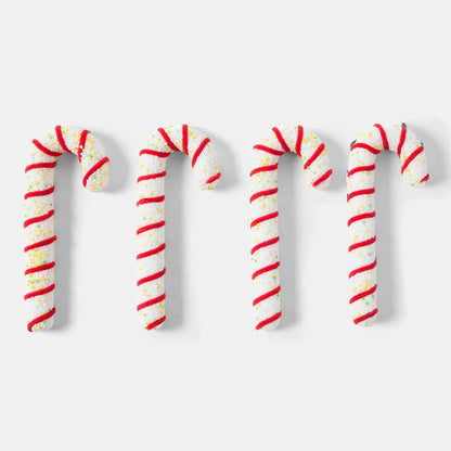 Classic red white candy cane close-up - Nordic frost Christmas ornament